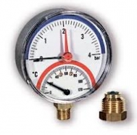 Термоманометр Watts TMRA 80mm 0-6 bar / 0-120 ° С нижняя резьба Термоманометр Watts TMRA 80mm 0-6 bar / 0-120 ° С нижняя резьба