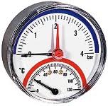 Термоманометр Watts TMRA 80mm 0-6 bar / 0-120 ° С задняя резьба Термоманометр Watts TMRA 80mm 0-6 bar / 0-120 ° С задняя резьба